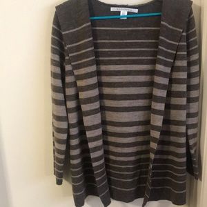 Max Studio Brown Cardigan Hoodie SZ Small Womens